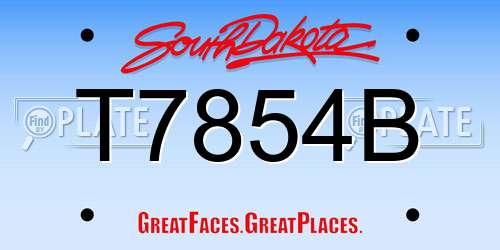 T7854B South Dakota License Plate
