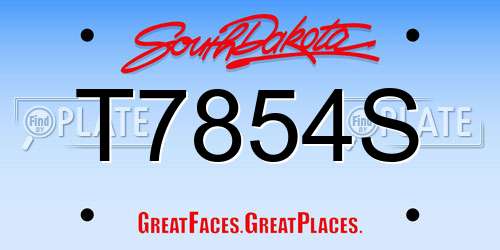 T7854S South Dakota License Plate