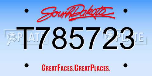 T785723 South Dakota License Plate
