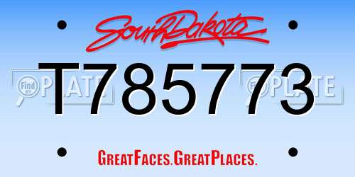 T785773 South Dakota License Plate