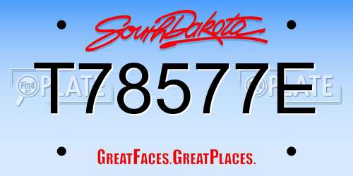 T78577E South Dakota License Plate