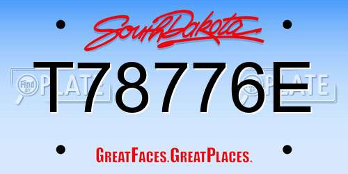 T78776E South Dakota License Plate