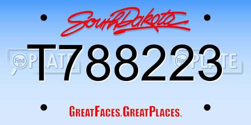 T788223 South Dakota License Plate