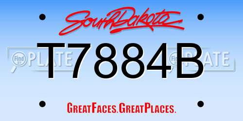 T7884B South Dakota License Plate
