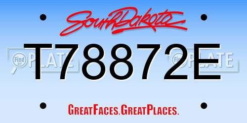 T78872E South Dakota License Plate