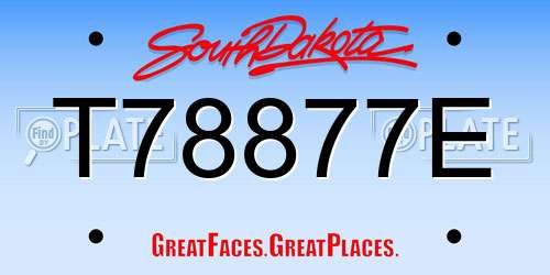 T78877E South Dakota License Plate