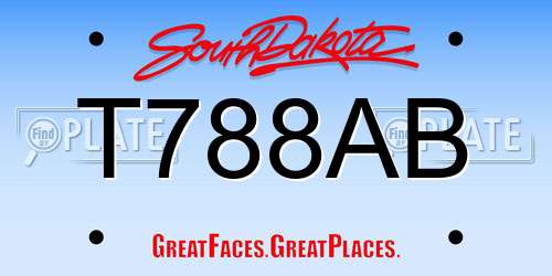 T788AB South Dakota License Plate