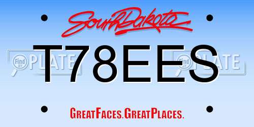 T78EES South Dakota License Plate