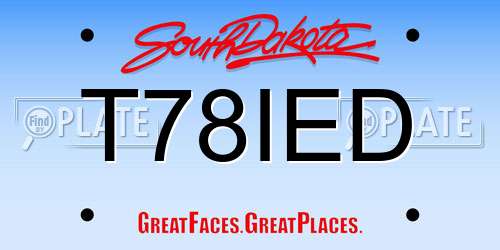 T78IED South Dakota License Plate