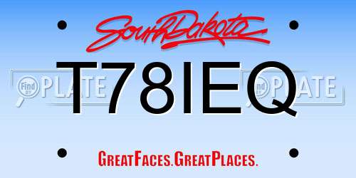 T78IEQ South Dakota License Plate