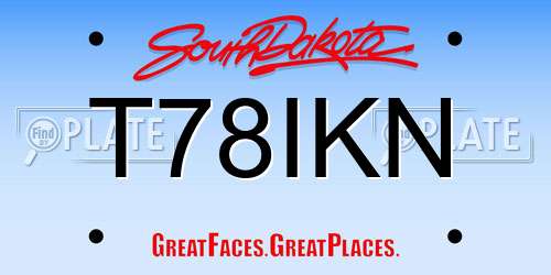 T78IKN South Dakota License Plate