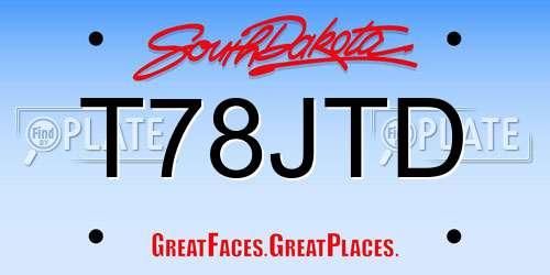 T78JTD South Dakota License Plate