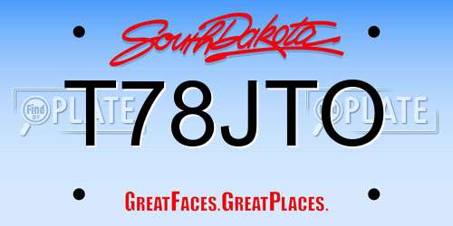 T78JTO South Dakota License Plate