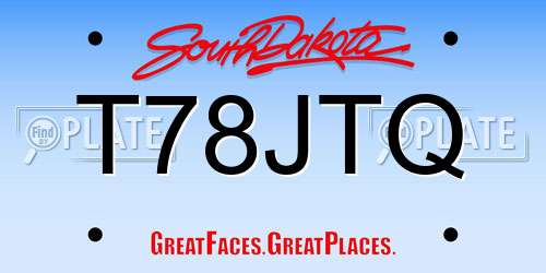 T78JTQ South Dakota License Plate