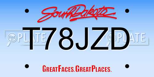T78JZD South Dakota License Plate