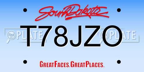 T78JZO South Dakota License Plate