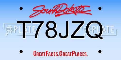 T78JZQ South Dakota License Plate