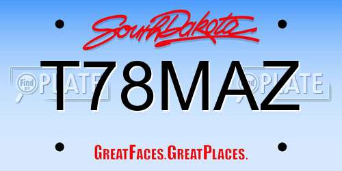 T78MAZ South Dakota License Plate