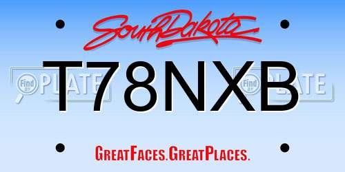 T78NXB South Dakota License Plate