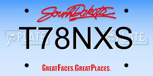 T78NXS South Dakota License Plate