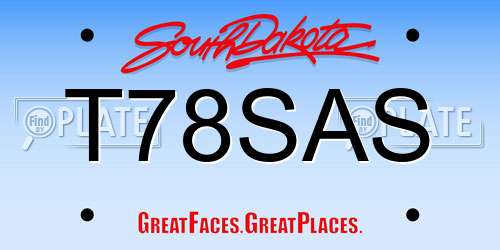 T78SAS South Dakota License Plate