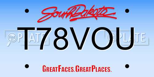 T78VOU South Dakota License Plate
