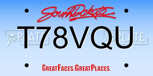 T78VQU South Dakota License Plate