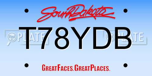 T78YDB South Dakota License Plate