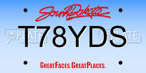 T78YDS South Dakota License Plate