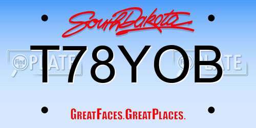 T78YOB South Dakota License Plate