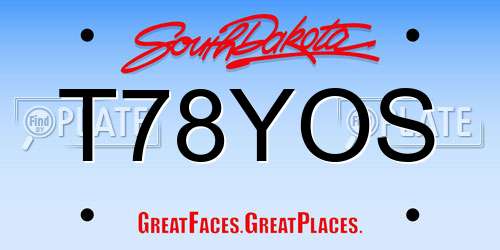 T78YOS South Dakota License Plate