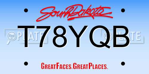 T78YQB South Dakota License Plate