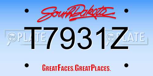 T7931Z South Dakota License Plate