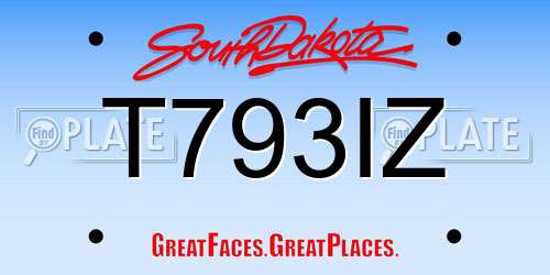 T793IZ South Dakota License Plate