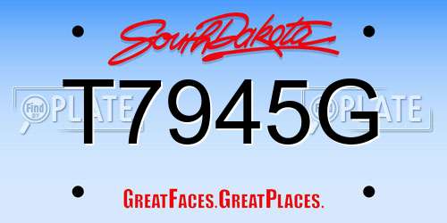 T7945G South Dakota License Plate
