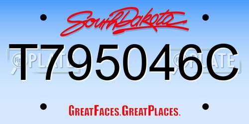 T795046C South Dakota License Plate