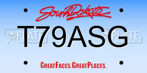 T79ASG South Dakota License Plate