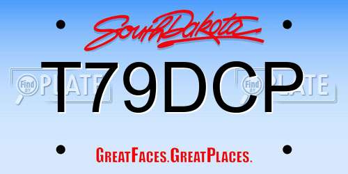 T79DCP South Dakota License Plate