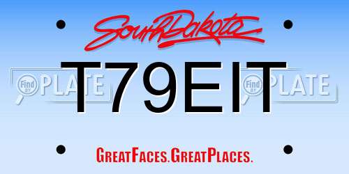 T79EIT South Dakota License Plate