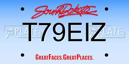 T79EIZ South Dakota License Plate