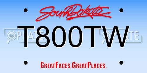 T800TW South Dakota License Plate
