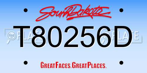 T80256D South Dakota License Plate