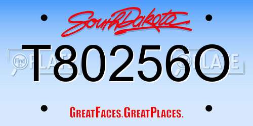 T80256O South Dakota License Plate