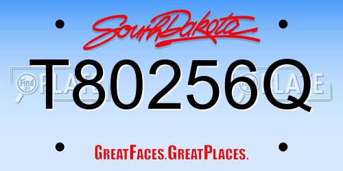 T80256Q South Dakota License Plate
