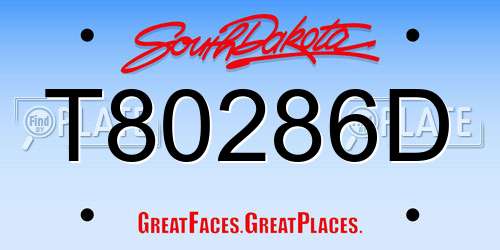 T80286D South Dakota License Plate