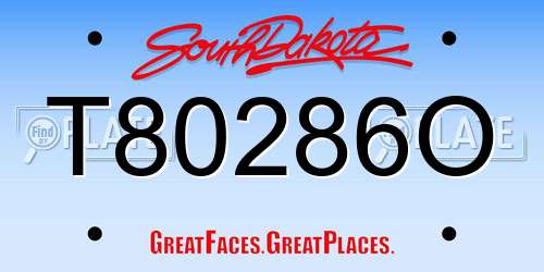 T80286O South Dakota License Plate