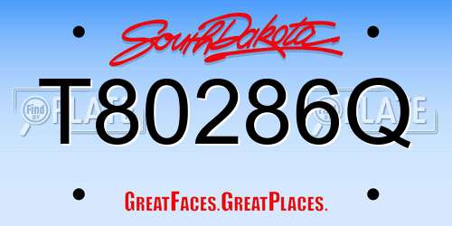 T80286Q South Dakota License Plate
