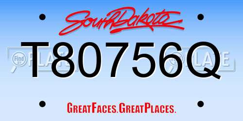 T80756Q South Dakota License Plate