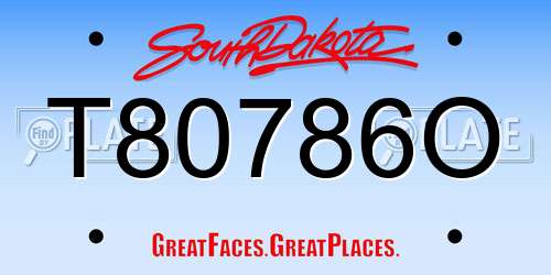 T80786O South Dakota License Plate