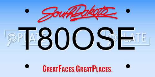 T80OSE South Dakota License Plate